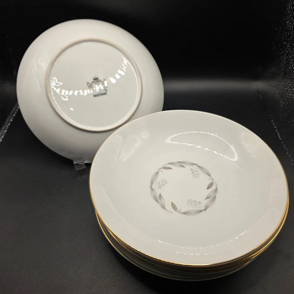 Kaysons Fine China Golden Fantasy Fruit Dessert Bowl Lot of 6 Japan Gold Rim 7.5
